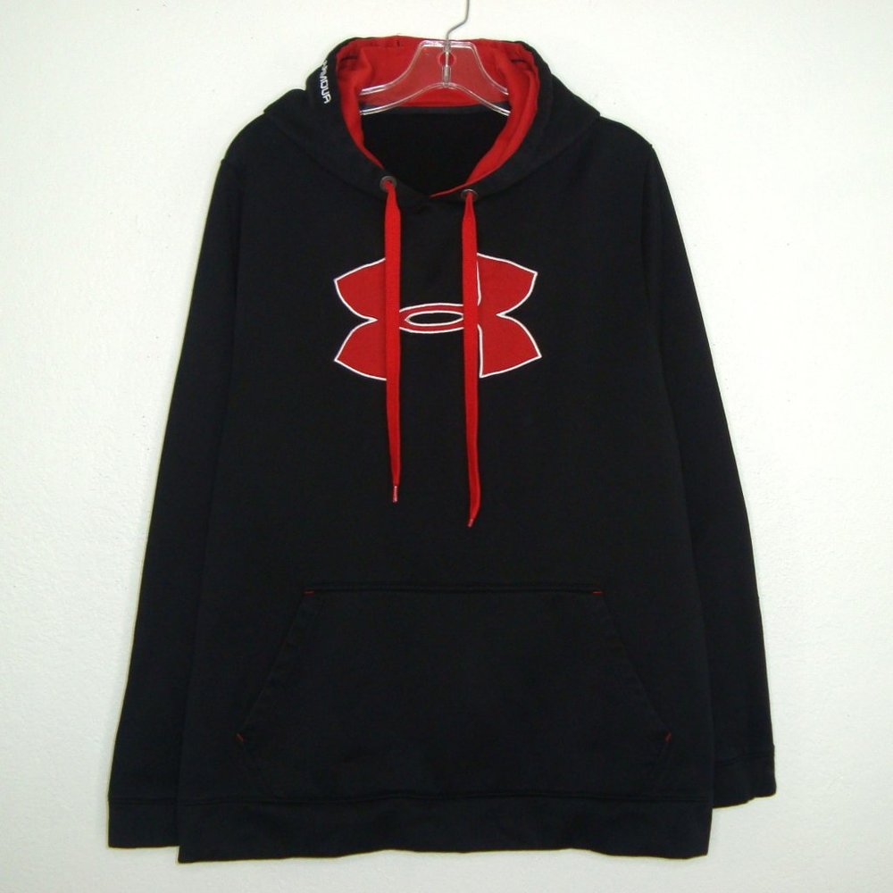 UNDER ARMOUR Black Embroidered Hoodie Sweatshirt Size L/XL?